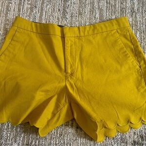 Banana Republic High Waist Yellow Shorts with Scalloped Hem Pre-owned